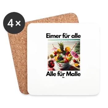Malle Eimer für alle - Untersetzer (4er-Set) - Weiß - Vorne