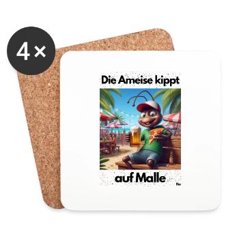 Malle Anmeise auf Malle - Untersetzer (4er-Set) - Weiß - Vorne