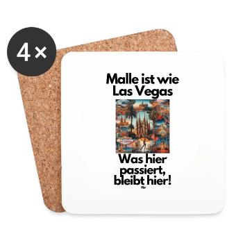 Malle Was auf Mallorca passiert bleibt Mallorca - Untersetzer (4er-Set) - Weiß - Vorne