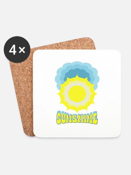 Sonne Sonnenschein - Untersetzer (4er-Set) - Weiß