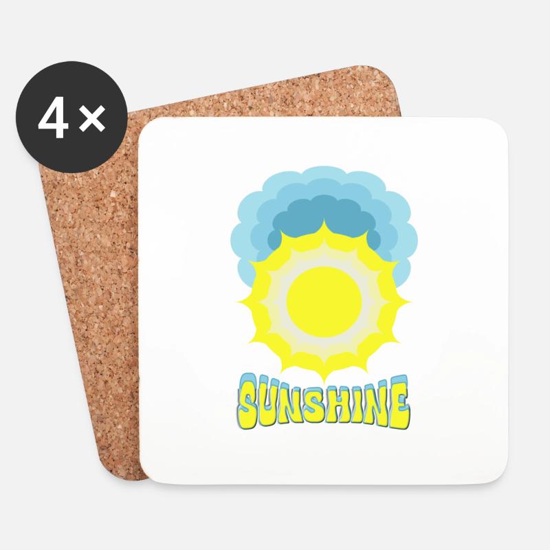Sonne Sonnenschein - Untersetzer (4er-Set) - Weiß