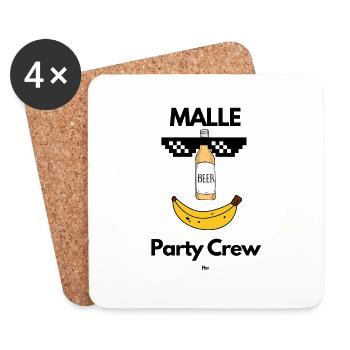 Malle MALLE Partycrew - Untersetzer (4er-Set) - Weiß - Vorne