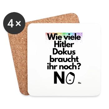 Wie viele Dokus braucht ihr noch - Untersetzer (4er-Set) - Weiß - Vorne