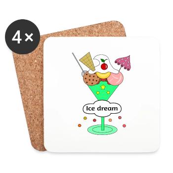 Rêve de glace - Dessous de verre (lot de 4) - blanc - Devant
