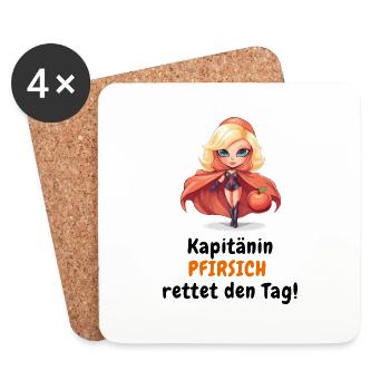 Le capitaine Peach sauve la situation - Dessous de verre (lot de 4) - blanc - Devant