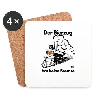 Malle Der Bierzug hat keine Bremse - Untersetzer (4er-Set) - Weiß - Vorne