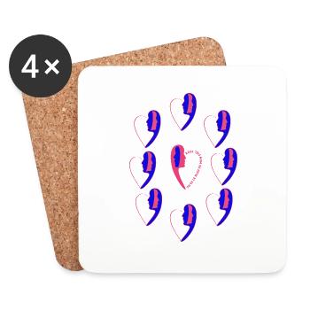 Séduction d'une femme amoureuse. - Dessous de verre (lot de 4) - blanc - Devant