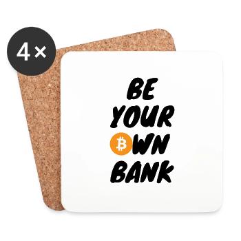 Krypto Be your own bank - Untersetzer (4er-Set) - Weiß - Vorne