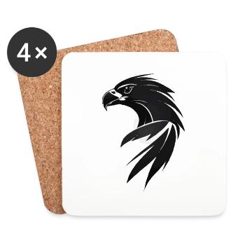 Adler Greifvogel Kopf - Untersetzer (4er-Set) - Weiß - Vorne