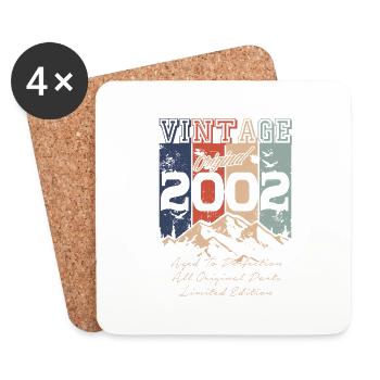 Millésime 2002 légendaire - Dessous de verre (lot de 4) - blanc - Devant