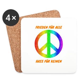 Demo Peace for All Hate for No 2 ANti AFD - Coasters (set of 4) - white - Front