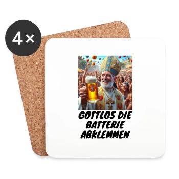 Malle godless disconnect the battery drinking beer 3 - Coasters (set of 4) - white - Front