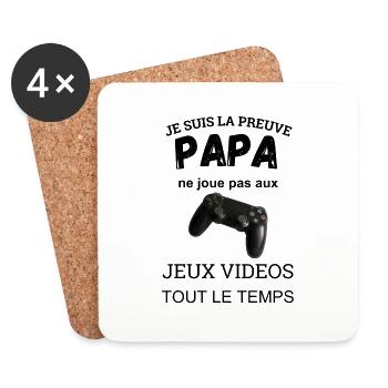 I'm proof that daddy doesn't play - Coasters (set of 4) - white - Front