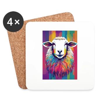 Colorful Sheep - Coasters (set of 4) - white - Front