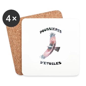 aigle poussières d étoiles - Dessous de verre (lot de 4) - blanc - Devant