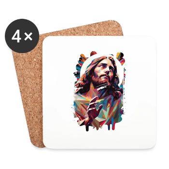 jesus bibel christliche religion christliches kreuz christlich - Untersetzer (4er-Set) - Weiß - Vorne