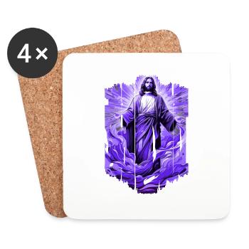 Jésus Bible Religion Chrétienne Croix Chrétienne Chrétienne - Dessous de verre (lot de 4) - blanc - Devant