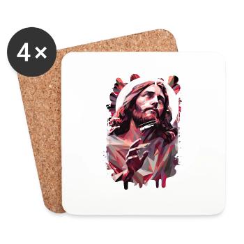 jesus bibel christliche religion christliches kreuz christlich - Untersetzer (4er-Set) - Weiß - Vorne