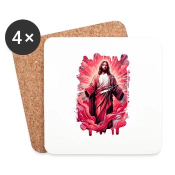 jesus bibel christliche religion christliches kreuz christlich - Untersetzer (4er-Set) - Weiß - Vorne