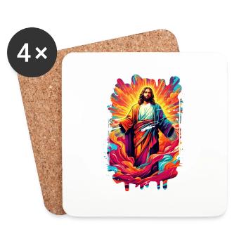 Jésus Bible Religion Chrétienne Croix Chrétienne Chrétienne - Dessous de verre (lot de 4) - blanc - Devant