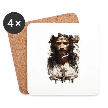 Jésus Bible Religion Chrétienne Croix Chrétienne Chrétienne - Dessous de verre (lot de 4) - blanc - Devant