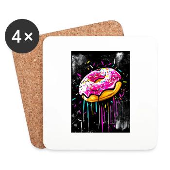 Donut Graffiti style - Coasters (set of 4) - white - Front