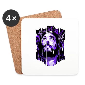 jesus bibel christliche religion christliches kreuz christlich - Untersetzer (4er-Set) - Weiß - Vorne
