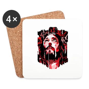 Jésus Bible Religion Chrétienne Croix Chrétienne Chrétienne - Dessous de verre (lot de 4) - blanc - Devant