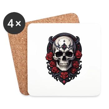 Skull - Untersetzer (4er-Set) - Weiß - Vorne