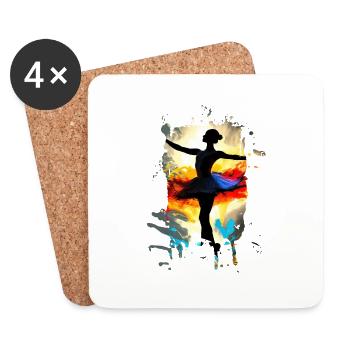 Schöne weibliche Malkunst Gesicht bunte Frau - Untersetzer (4er-Set) - Weiß - Vorne