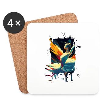 Schöne weibliche Malkunst Gesicht bunte Frau - Untersetzer (4er-Set) - Weiß - Vorne