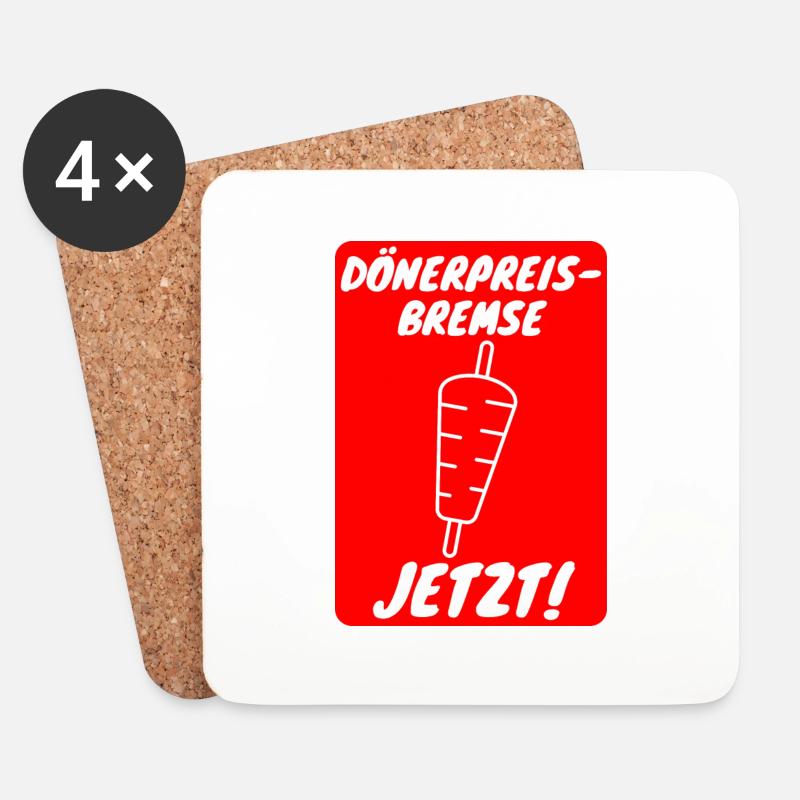DÖNERPREISBREMSE Jetzt Döner Politik Preisbremse - Untersetzer (4er-Set) - Weiß