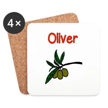 Oliver Olives - Coasters (set of 4) - white - Front