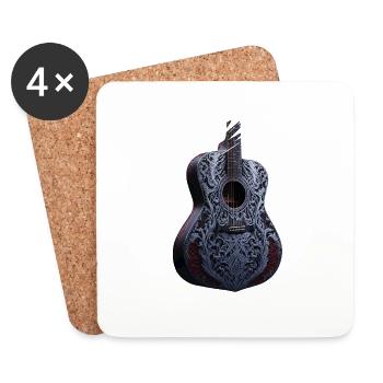 Gitarre - Untersetzer (4er-Set) - Weiß - Vorne
