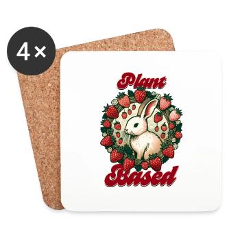 Végétalien - Dessous de verre (lot de 4) - blanc - Devant