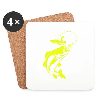 fisch, fisch, angeln, see, meer, angeln, fauna, exotisch - Untersetzer (4er-Set) - Weiß - Vorne