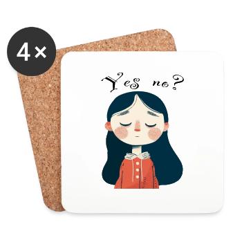 Yes or no? Ist es ein Baby? - Untersetzer (4er-Set) - Weiß - Vorne