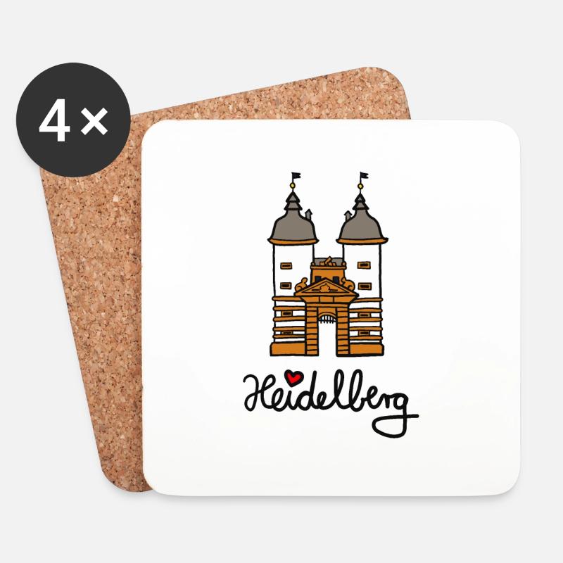 heidelberg - Untersetzer (4er-Set) - Weiß
