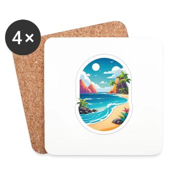 Beach Holidays Sun Sea - Coasters (set of 4) - white - Front