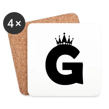 Couronne Lettre G - Dessous de verre (lot de 4) - blanc - Devant