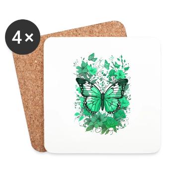 Schmetterling Insekt Schmetterling Natur Sommer bunte Kunst - Untersetzer (4er-Set) - Weiß - Vorne