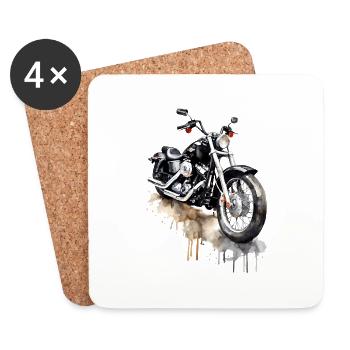 Motorbike, watercolor style - Untersetzer (4er-Set) - Weiß - Vorne