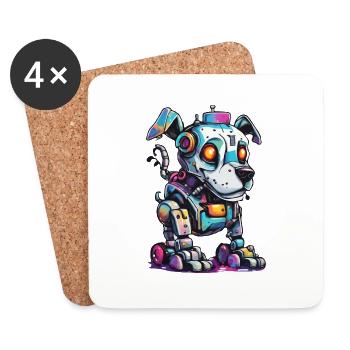 Robot Animal / AI / Mechanized Animals / Comic - Coasters (set of 4) - white - Front