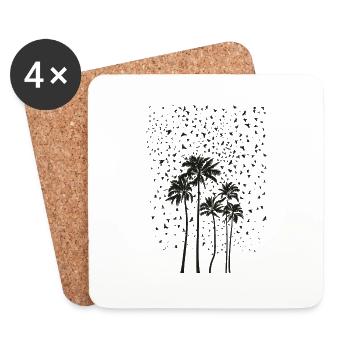 Flock of birds and a group of palm trees - Untersetzer (4er-Set) - Weiß - Vorne