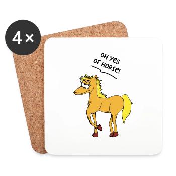 Lustiger Spruch Bild Witzig Humor Geschenkidee - Untersetzer (4er-Set) - Weiß - Vorne
