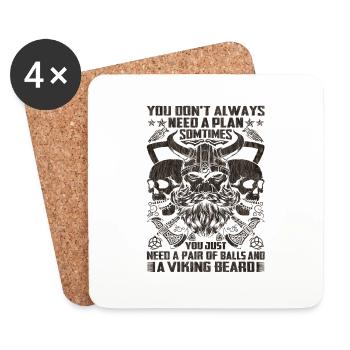 Nordic scandinavia retro viking mystical mythology - Coasters (set of 4) - white - Front