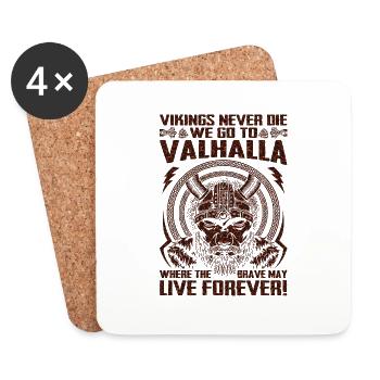 Nordic scandinavia retro viking mystical mythology - Coasters (set of 4) - white - Front
