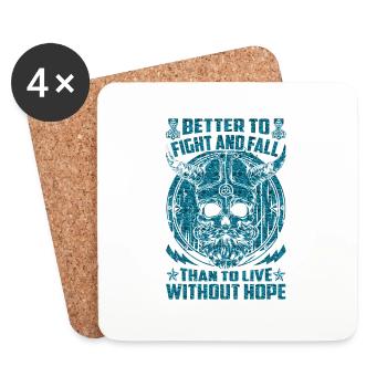 Nordic scandinavia retro viking mystical mythology - Coasters (set of 4) - white - Front