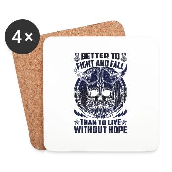 Nordic scandinavia retro viking mystical mythology - Coasters (set of 4) - white - Front