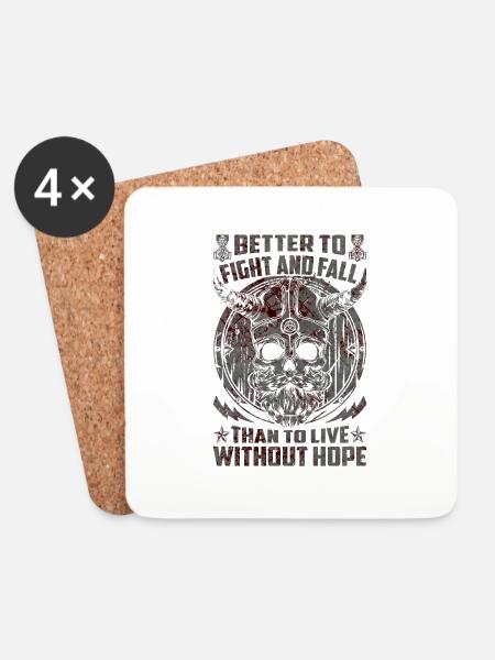 Nordic scandinavia retro viking mystical mythology - Coasters (set of 4) - white